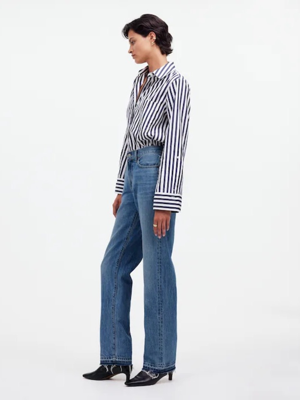 Madewell Women’s The Rail Straight Jean in  Reston Wash Rigid — Size 30P